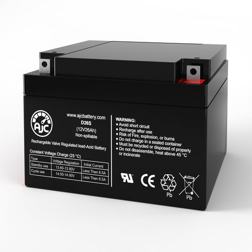 AJC Battery Brand Replacement for Werker SLAA12-26NB 12V 26Ah Rollstuhl Ersatz-Akku-1